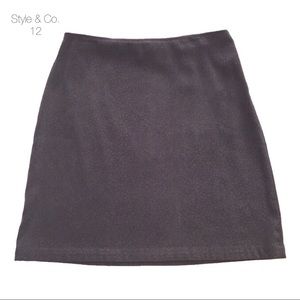 Style & Co. Gray Leopard Cheetah Pencil Skirt 12